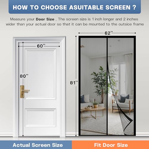 *Casava Ropa Affiliate Link. Magnetic Screen Door, Screen Door Mesh,Door Screen Magnetic Closure for Patio Door, Keep Bugs Out, Automatical Closure, Easy Install, Actual Screen Size 40"x81" (Fit Door Size up to 38"x80")