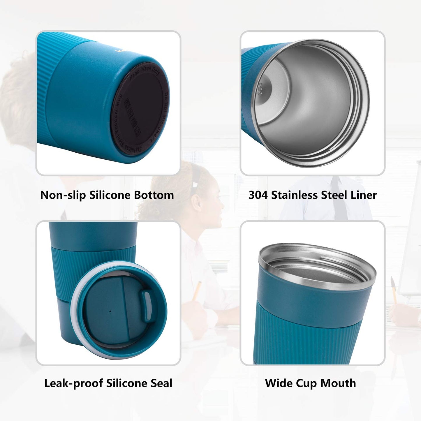 *Amazon Affiliate Link 12oz Insulated Coffee Travel Mug Stainless Steel Vacuum Coffee Cup Leakproof with Screw Lid Double Wall Coffee Tumbler Reusable Thermal Cup for Hot/Iced Beverage - 380ml, Black
