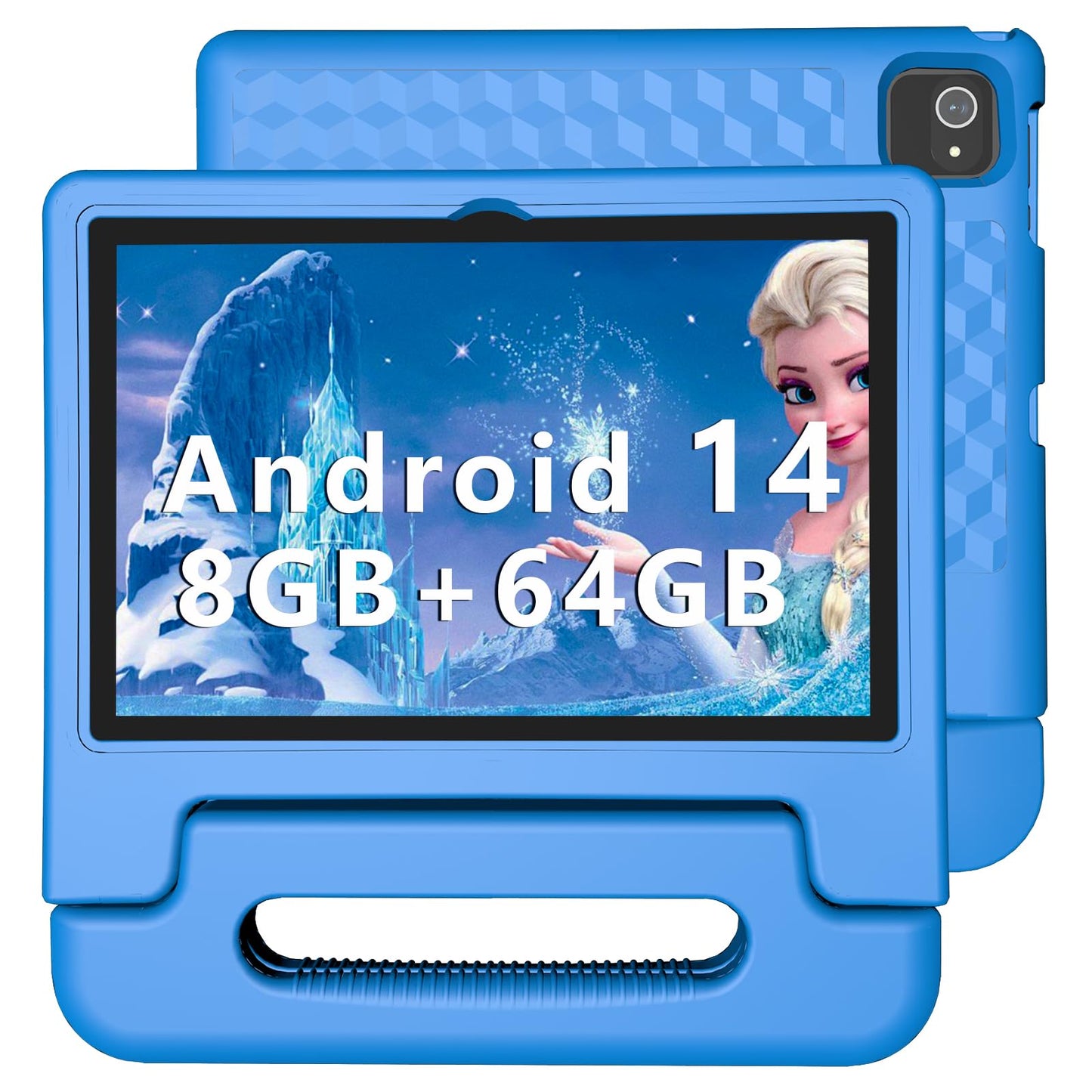 Kids Tablet, 10 inch Android 14 Tablet for Kids, 8GB RAM 64GB ROM Octa-Core Fast-Charging Battery Toddler Tablet with Shockproof Case, Bluetooth, WiFi, Parental Control, Dual Camera, GPS