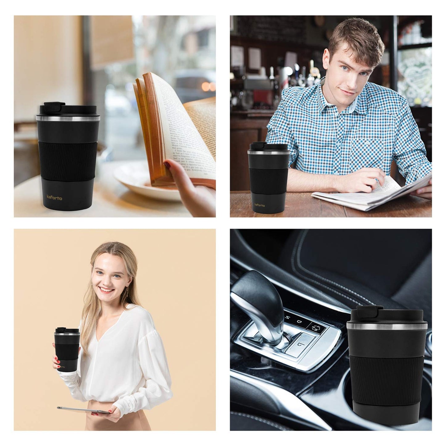 *Amazon Affiliate Link 12oz Insulated Coffee Travel Mug Stainless Steel Vacuum Coffee Cup Leakproof with Screw Lid Double Wall Coffee Tumbler Reusable Thermal Cup for Hot/Iced Beverage - 380ml, Black