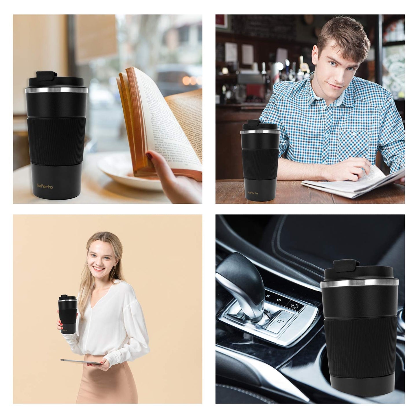 *Amazon Affiliate Link 12oz Insulated Coffee Travel Mug Stainless Steel Vacuum Coffee Cup Leakproof with Screw Lid Double Wall Coffee Tumbler Reusable Thermal Cup for Hot/Iced Beverage - 380ml, Black