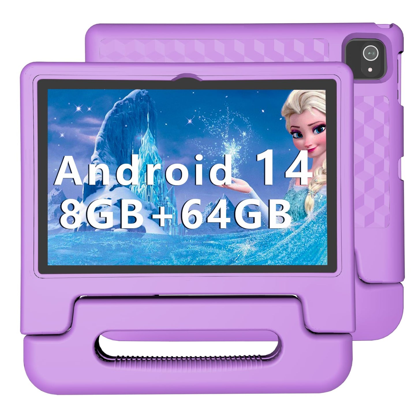 Kids Tablet, 10 inch Android 14 Tablet for Kids, 8GB RAM 64GB ROM Octa-Core Fast-Charging Battery Toddler Tablet with Shockproof Case, Bluetooth, WiFi, Parental Control, Dual Camera, GPS