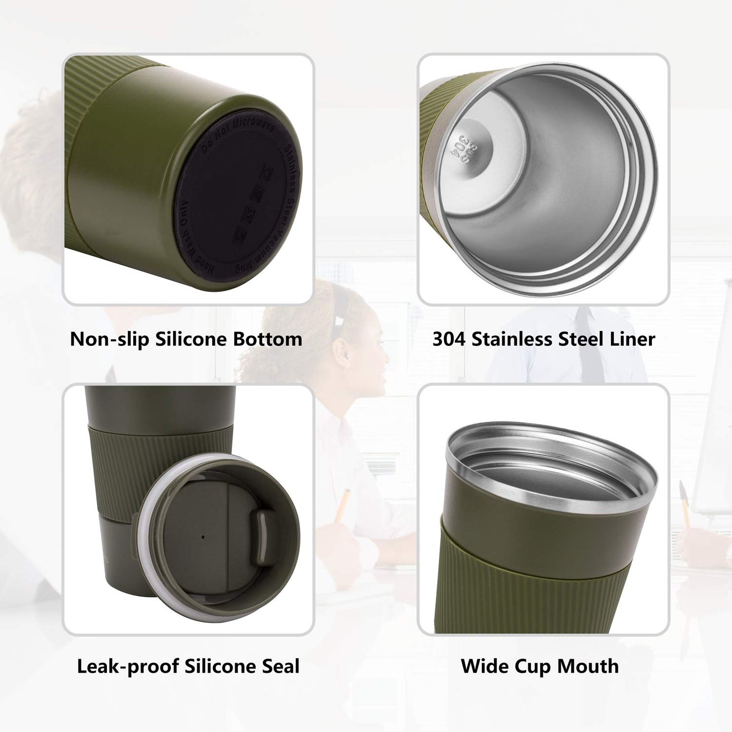 *Amazon Affiliate Link 12oz Insulated Coffee Travel Mug Stainless Steel Vacuum Coffee Cup Leakproof with Screw Lid Double Wall Coffee Tumbler Reusable Thermal Cup for Hot/Iced Beverage - 380ml, Black