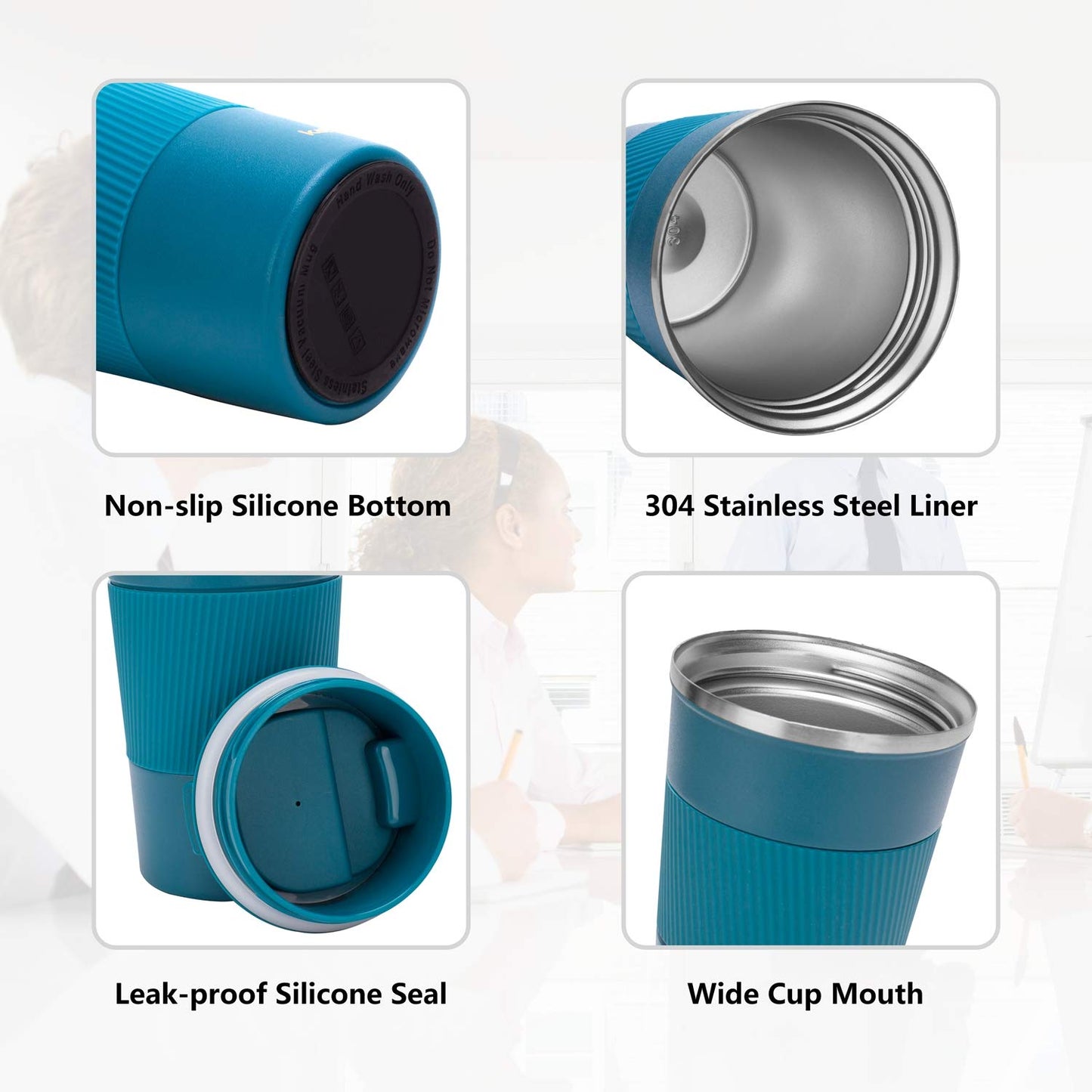 *Amazon Affiliate Link 12oz Insulated Coffee Travel Mug Stainless Steel Vacuum Coffee Cup Leakproof with Screw Lid Double Wall Coffee Tumbler Reusable Thermal Cup for Hot/Iced Beverage - 380ml, Black