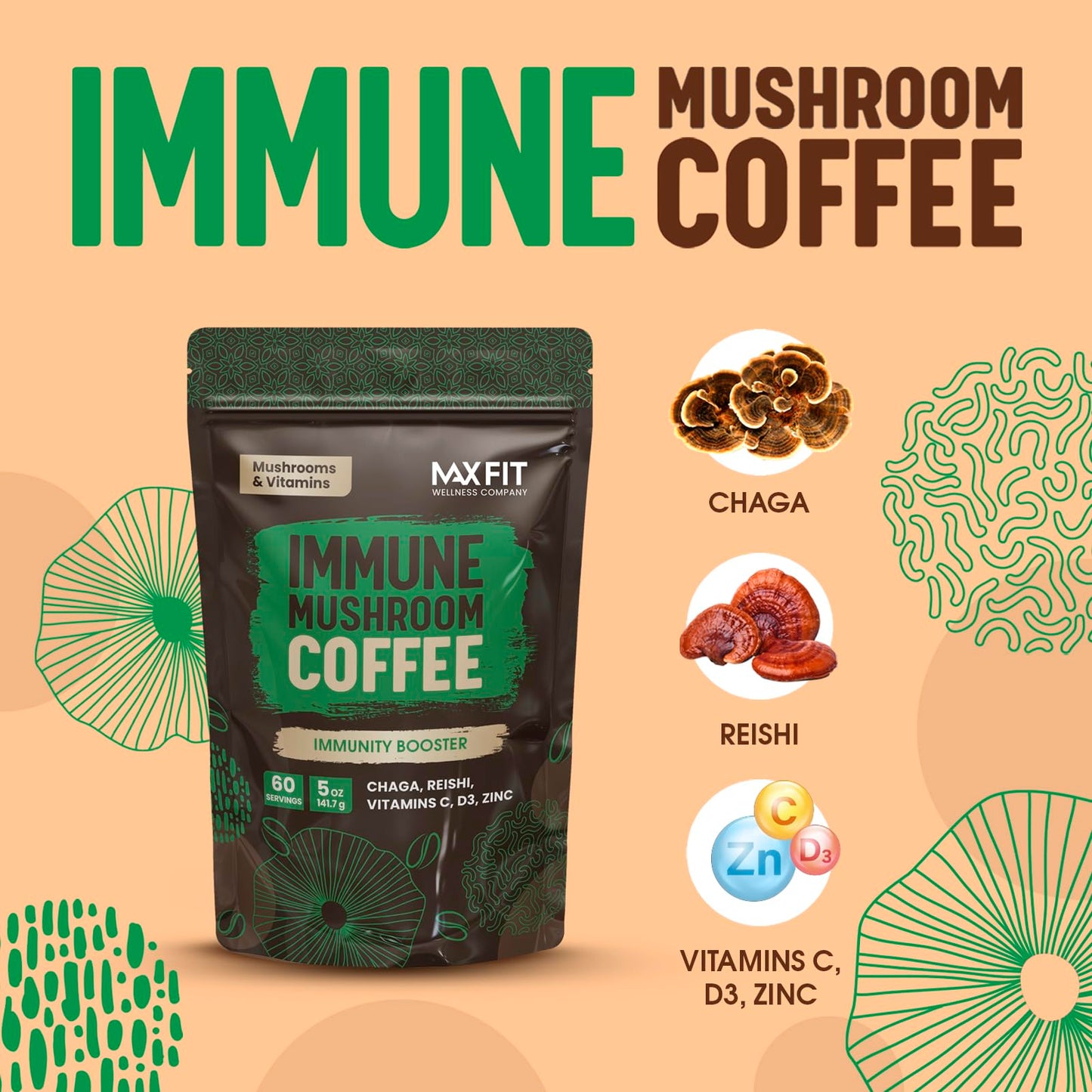 Mushroom Coffee Organic (60 Servings)