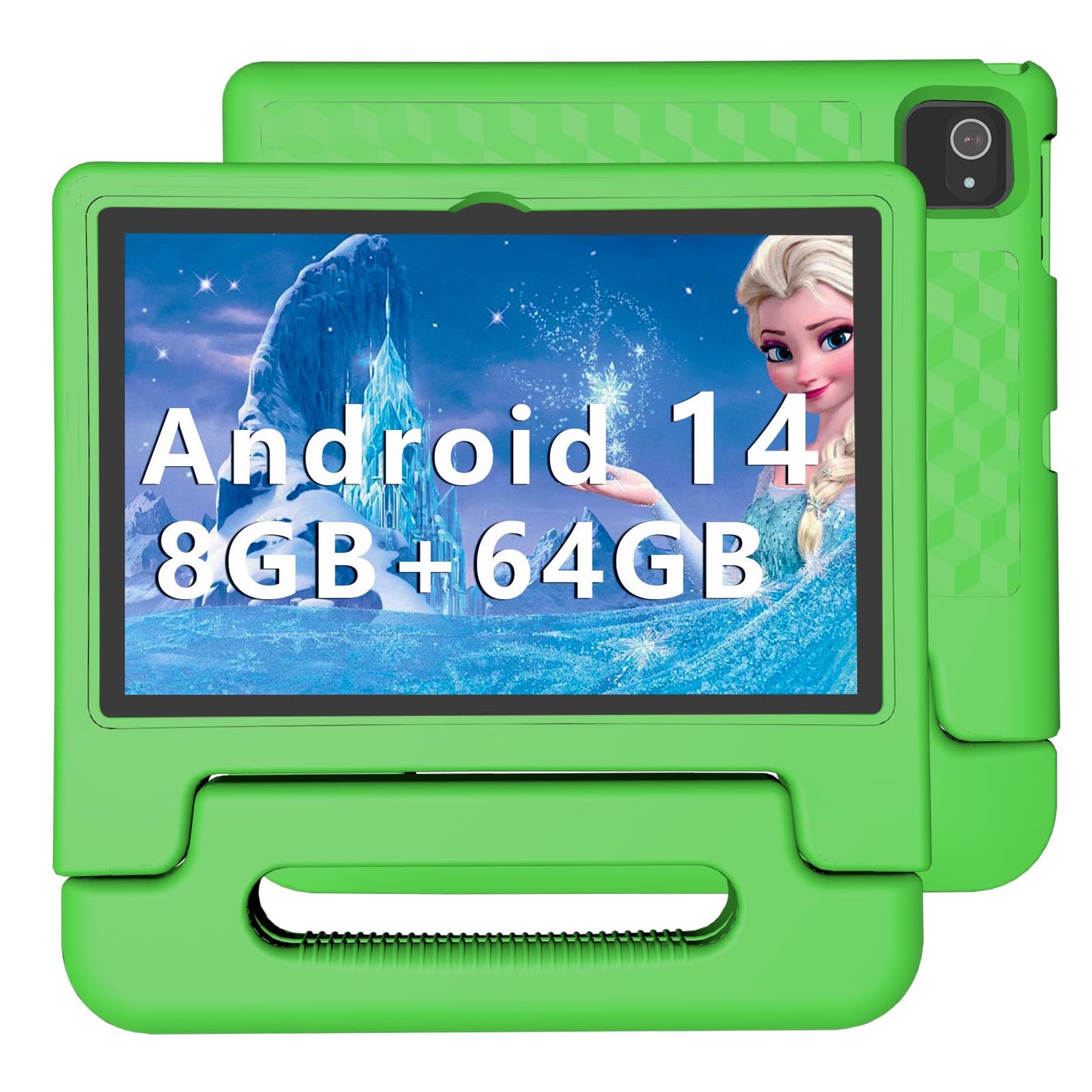 Kids Tablet, 10 inch Android 14 Tablet for Kids, 8GB RAM 64GB ROM Octa-Core Fast-Charging Battery Toddler Tablet with Shockproof Case, Bluetooth, WiFi, Parental Control, Dual Camera, GPS