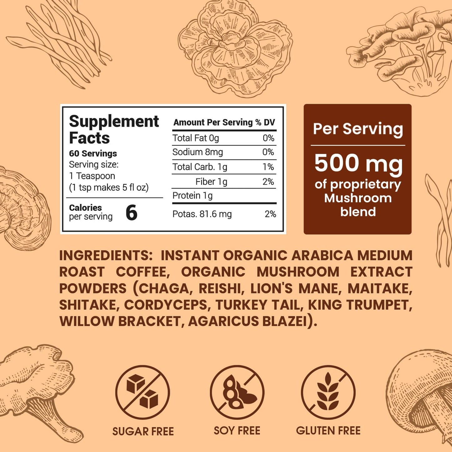 Mushroom Coffee Organic (60 Servings)