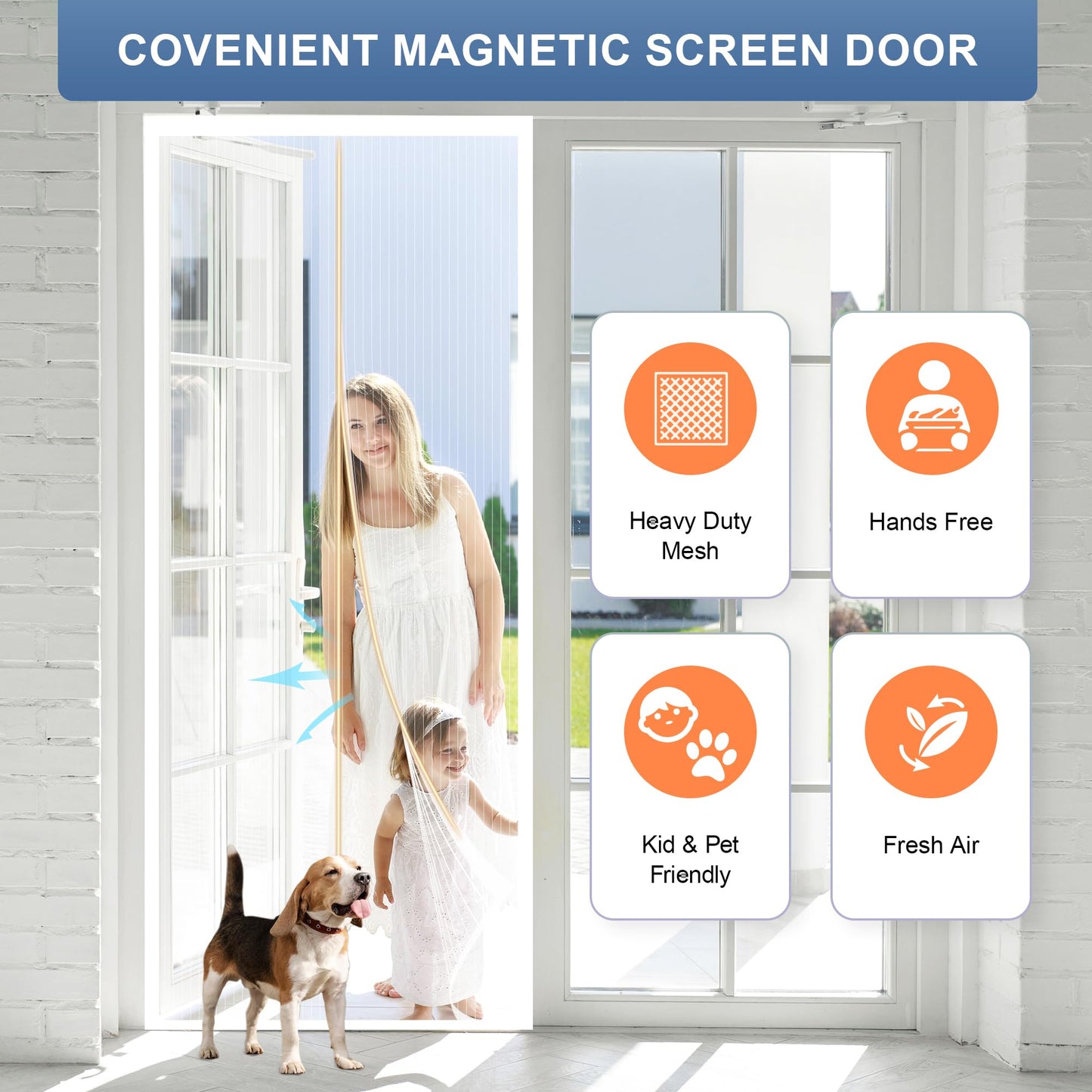 *Casava Ropa Affiliate Link. Magnetic Screen Door, Screen Door Mesh,Door Screen Magnetic Closure for Patio Door, Keep Bugs Out, Automatical Closure, Easy Install, Actual Screen Size 40"x81" (Fit Door Size up to 38"x80")