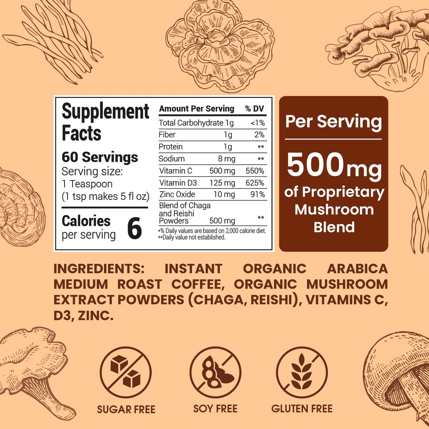 Mushroom Coffee Organic (60 Servings)