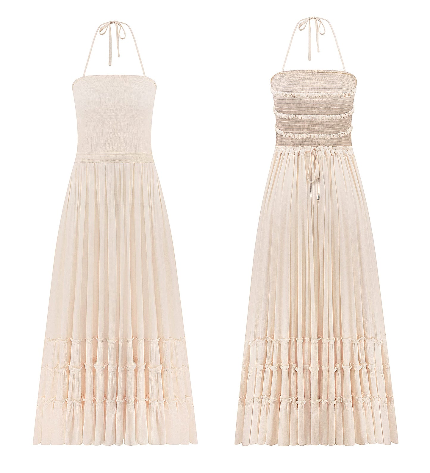 R.Vivimos Womens Summer Boho Sexy Backless Long Dresses