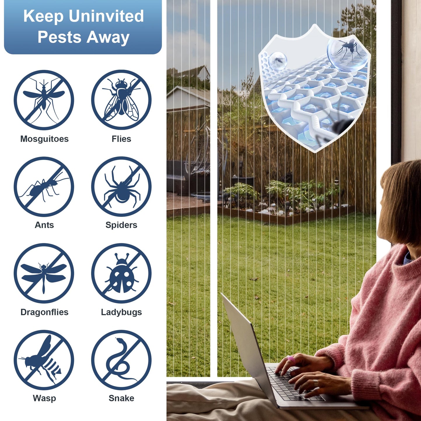 *Casava Ropa Affiliate Link. Magnetic Screen Door, Screen Door Mesh,Door Screen Magnetic Closure for Patio Door, Keep Bugs Out, Automatical Closure, Easy Install, Actual Screen Size 40"x81" (Fit Door Size up to 38"x80")