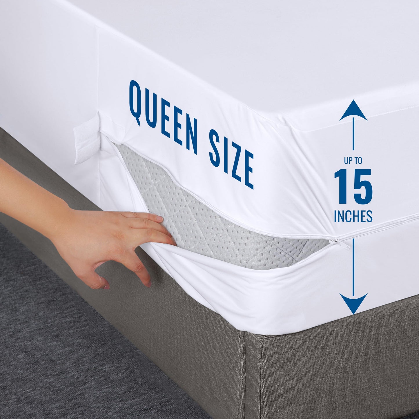 Utopia Bedding Zippered Mattress Encasement King, 100% Waterproof Bed Bug and Dust Mite Proof Mattress Protector, Absorbent Six-Sided Mattress Cover