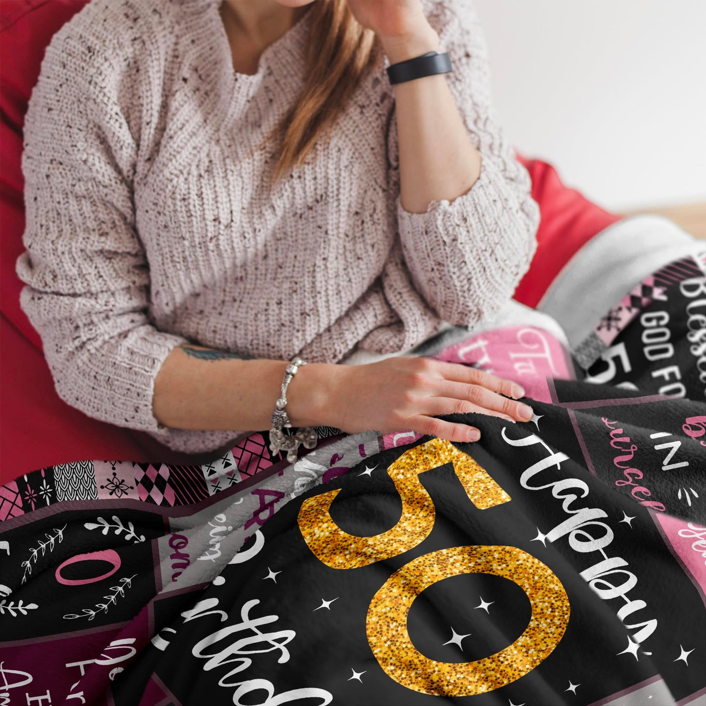 *CasavaRopa Affiliate Link Amonee-YL 50th Birthday Gifts for Women, 50th Birthday Gift Blanket 60"X80", 50 Year Old Gifts for Women, 50th Birthday Gifts for Her, 50th Birthday Decorations, 50 Years Old Birthday Gifts for Woman