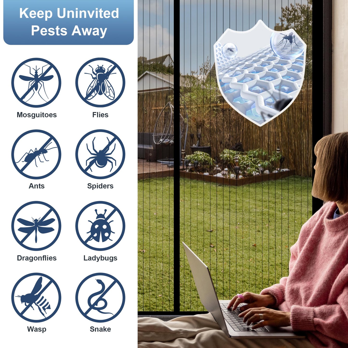 *Casava Ropa Affiliate Link. Magnetic Screen Door, Screen Door Mesh,Door Screen Magnetic Closure for Patio Door, Keep Bugs Out, Automatical Closure, Easy Install, Actual Screen Size 40"x81" (Fit Door Size up to 38"x80")