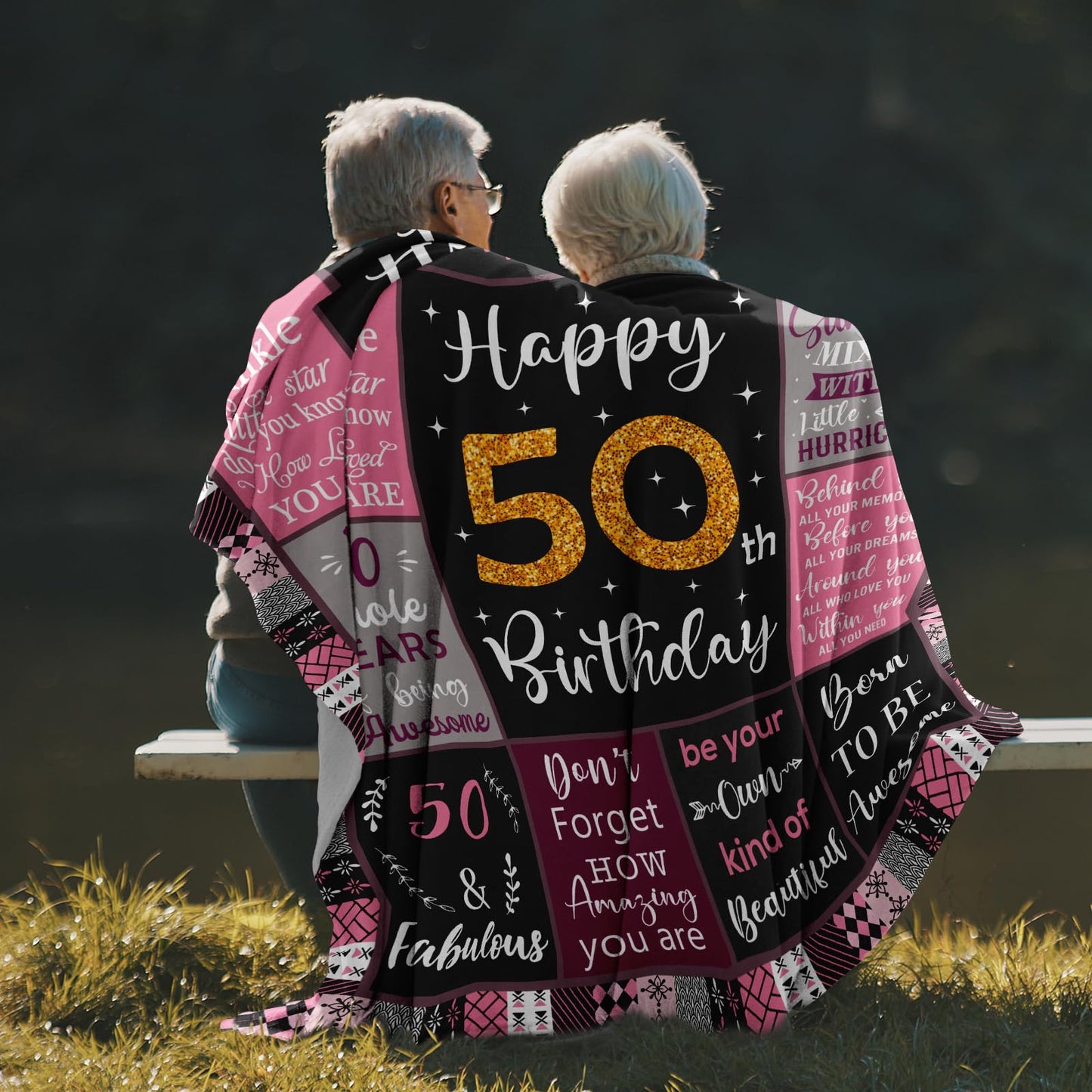 *CasavaRopa Affiliate Link Amonee-YL 50th Birthday Gifts for Women, 50th Birthday Gift Blanket 60"X80", 50 Year Old Gifts for Women, 50th Birthday Gifts for Her, 50th Birthday Decorations, 50 Years Old Birthday Gifts for Woman