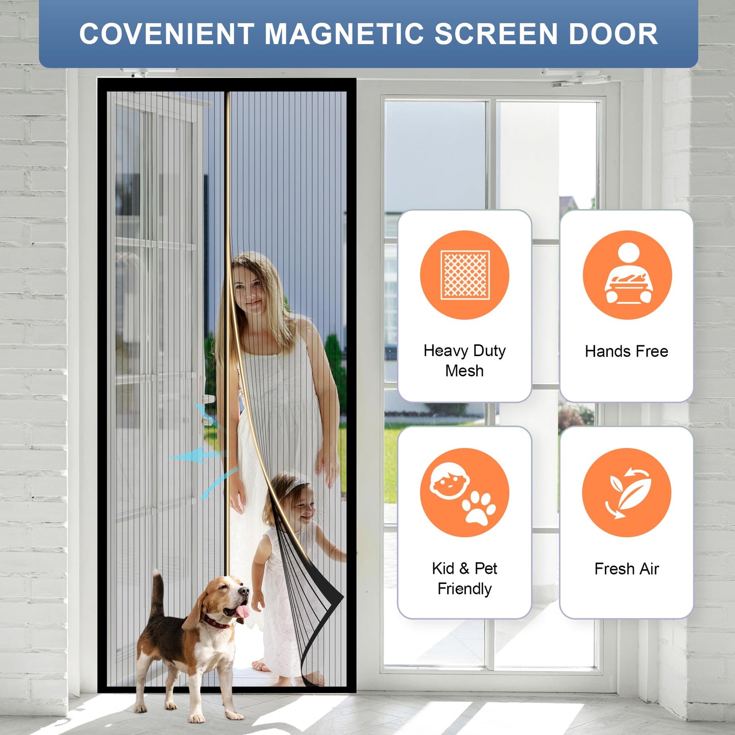 *Casava Ropa Affiliate Link. Magnetic Screen Door, Screen Door Mesh,Door Screen Magnetic Closure for Patio Door, Keep Bugs Out, Automatical Closure, Easy Install, Actual Screen Size 40"x81" (Fit Door Size up to 38"x80")