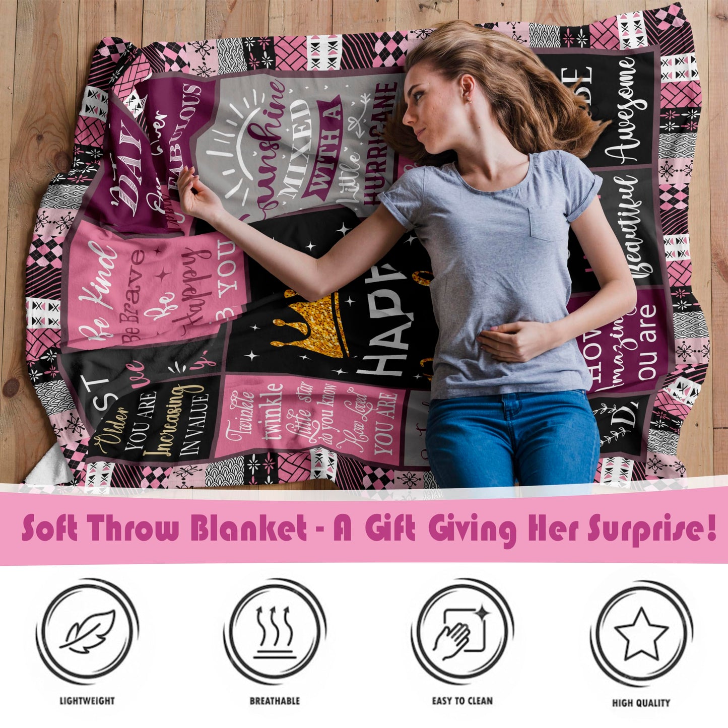 *CasavaRopa Affiliate Link Amonee-YL 50th Birthday Gifts for Women, 50th Birthday Gift Blanket 60"X80", 50 Year Old Gifts for Women, 50th Birthday Gifts for Her, 50th Birthday Decorations, 50 Years Old Birthday Gifts for Woman