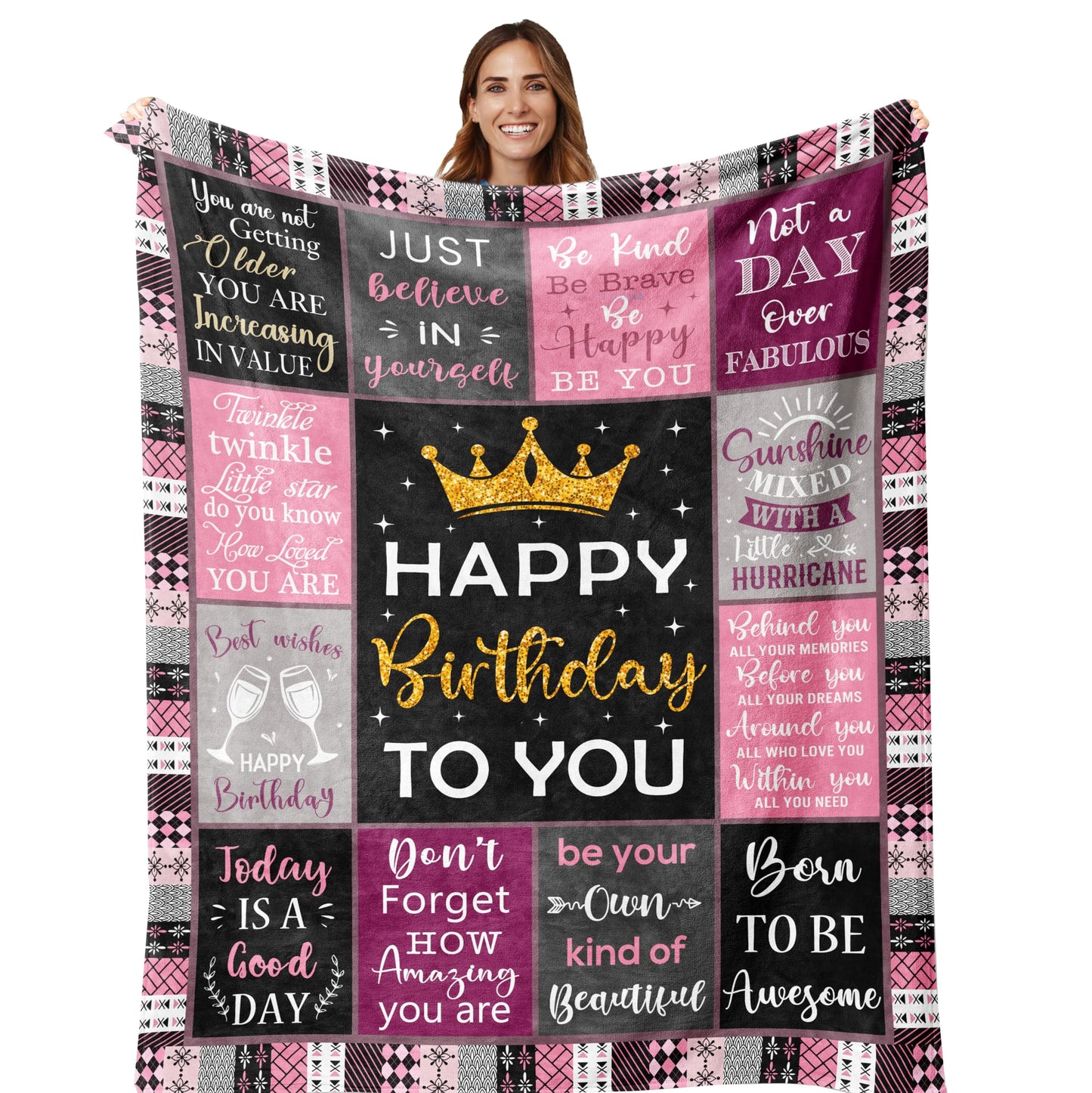 *CasavaRopa Affiliate Link Amonee-YL 50th Birthday Gifts for Women, 50th Birthday Gift Blanket 60"X80", 50 Year Old Gifts for Women, 50th Birthday Gifts for Her, 50th Birthday Decorations, 50 Years Old Birthday Gifts for Woman