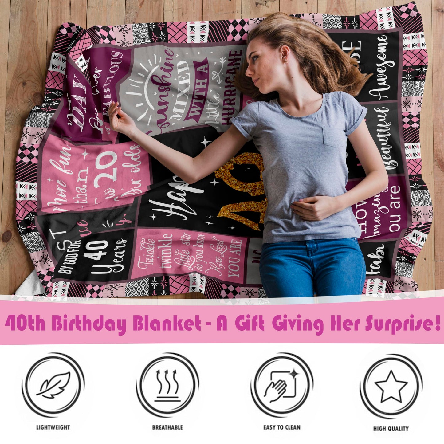 *CasavaRopa Affiliate Link Amonee-YL 50th Birthday Gifts for Women, 50th Birthday Gift Blanket 60"X80", 50 Year Old Gifts for Women, 50th Birthday Gifts for Her, 50th Birthday Decorations, 50 Years Old Birthday Gifts for Woman