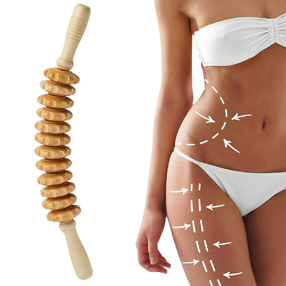 Curved Wood Lymphatic Drainage Tool
