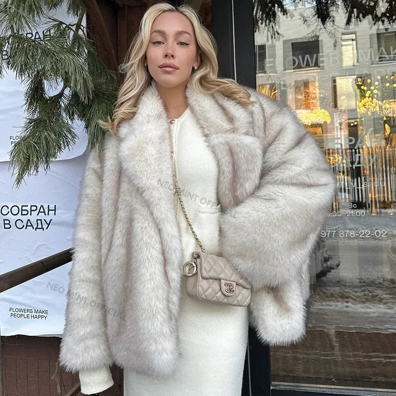 Cool Mint Fluffy Faux Chaqueta