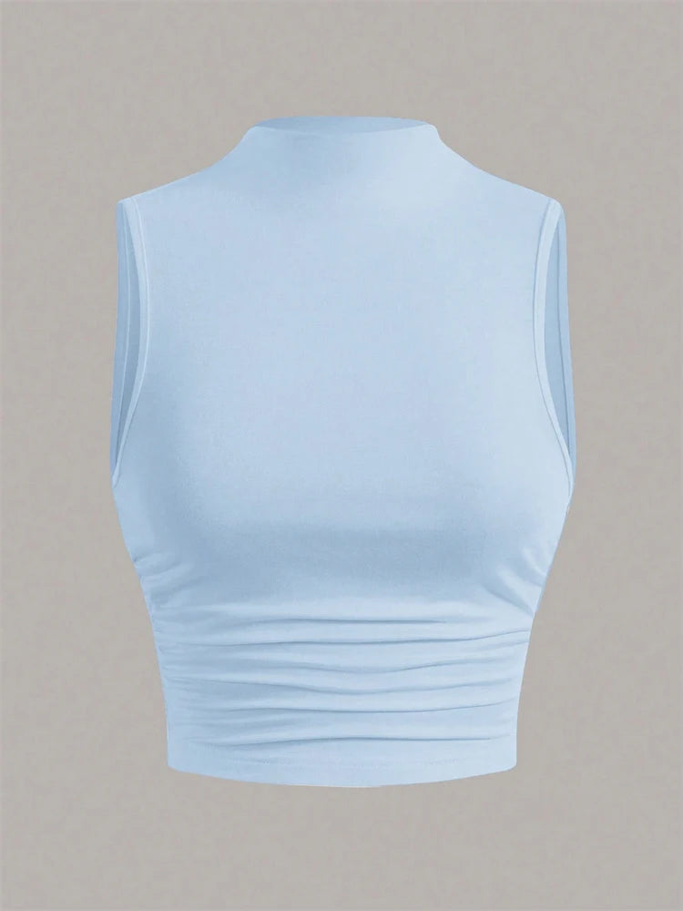 Top sin mangas casual, ajuste slim de ropa urbana (street wear)