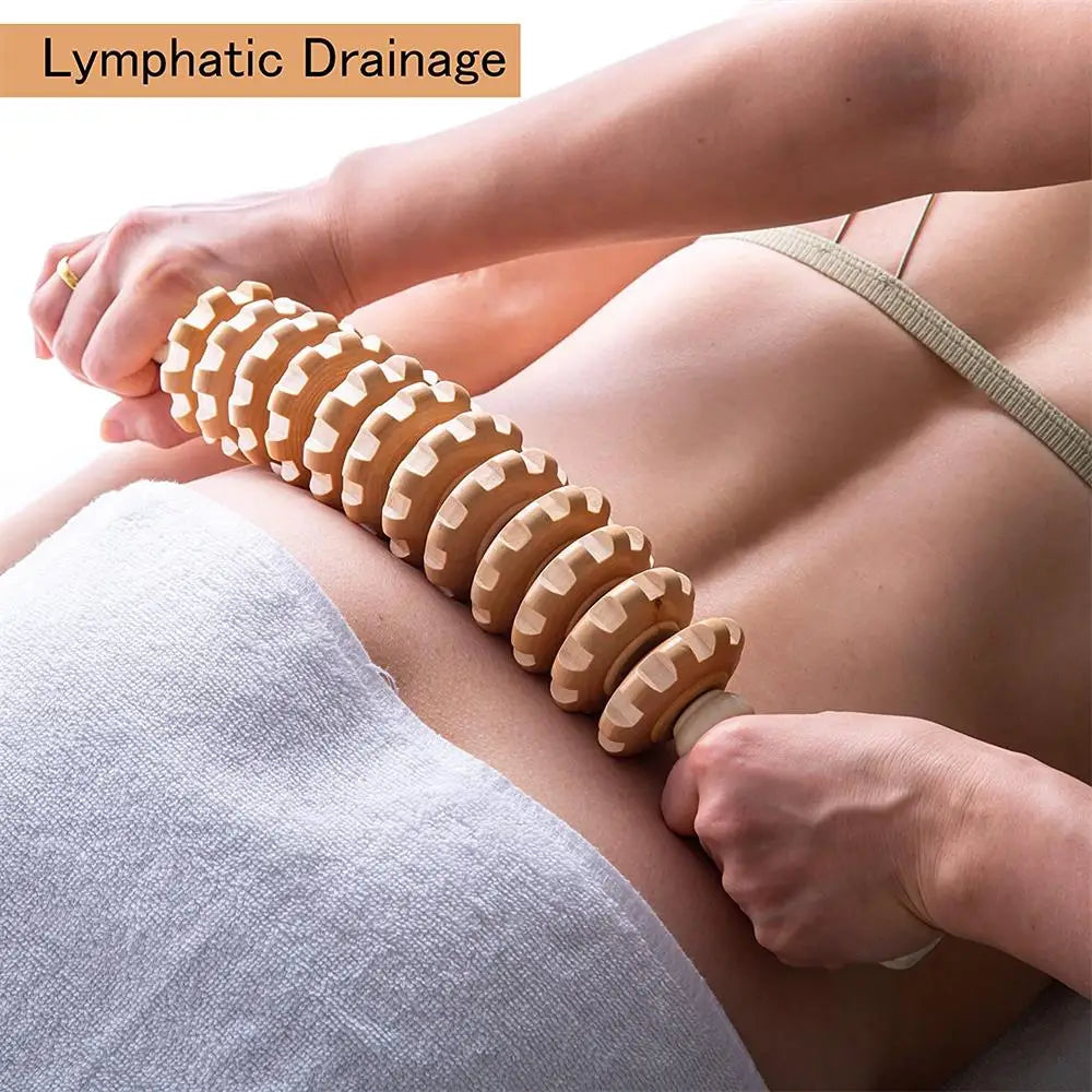 Curved Wood Lymphatic Drainage Tool