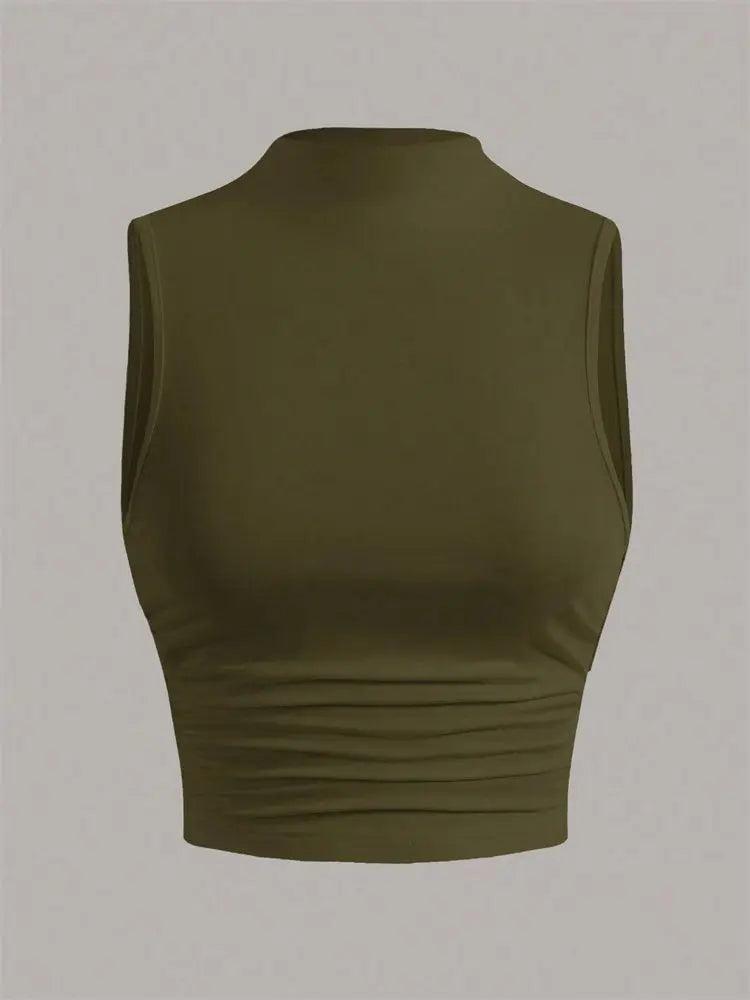 Top sin mangas casual, ajuste slim de ropa urbana (street wear)