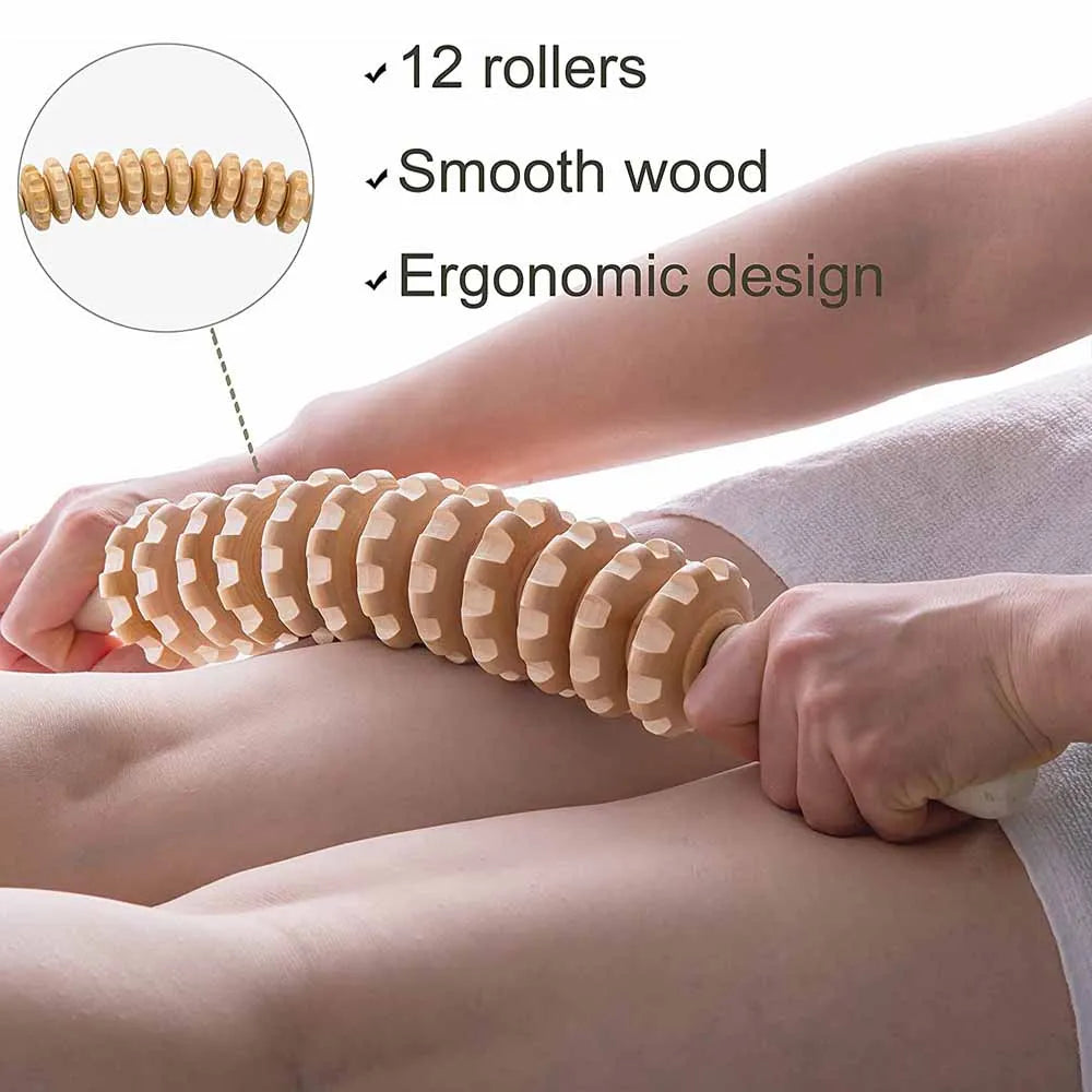 Curved Wood Lymphatic Drainage Tool