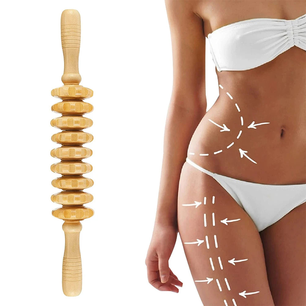 Curved Wood Lymphatic Drainage Tool