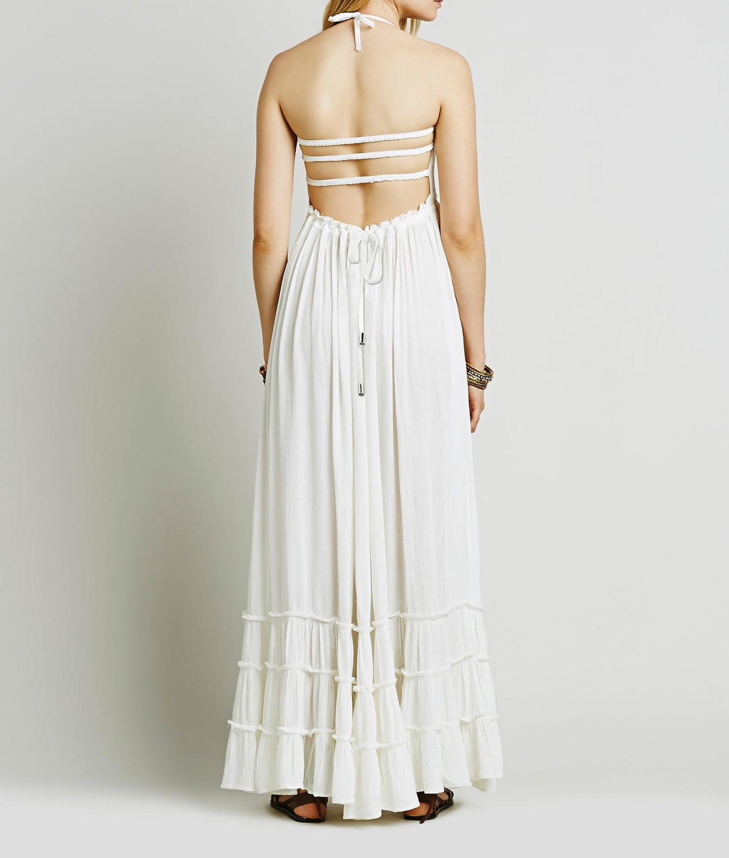 R.Vivimos Womens Summer Boho Sexy Backless Long Dresses