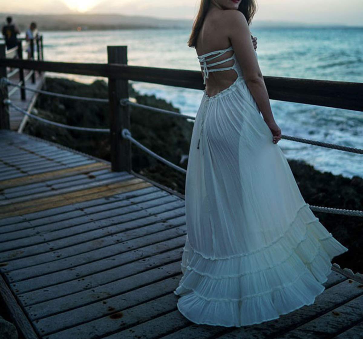 R.Vivimos Womens Summer Boho Sexy Backless Long Dresses