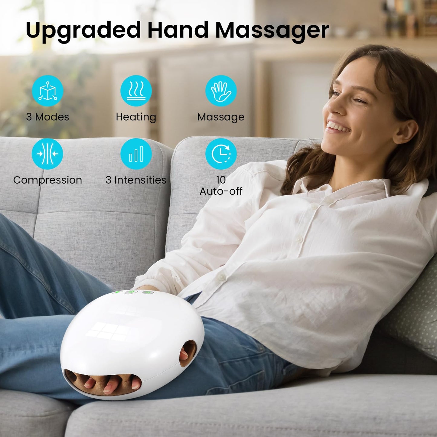NOWWISH Hand Massager with Heat and Compression for Arthritis and Carpal Tunnel Pain