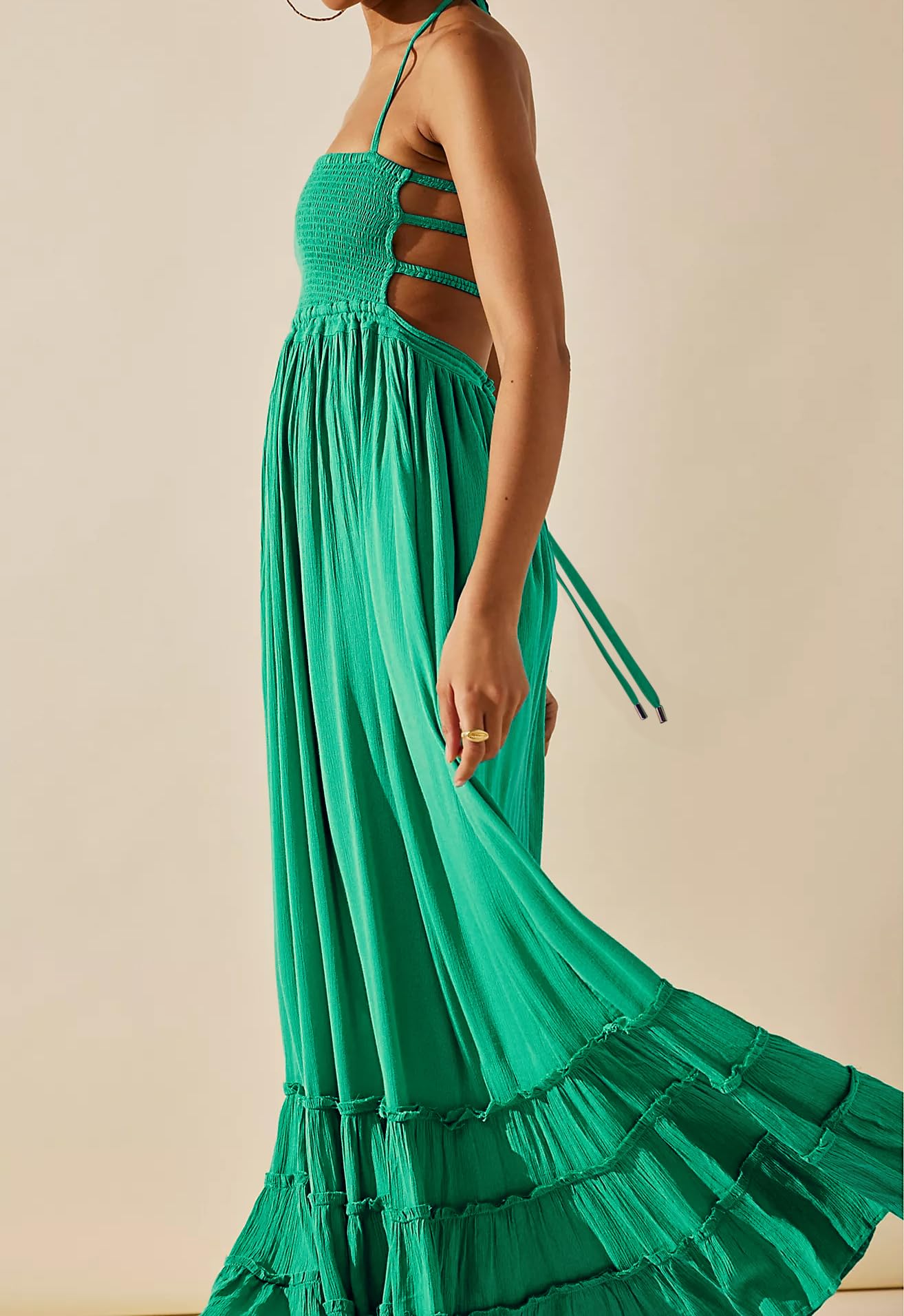 R.Vivimos Womens Summer Boho Sexy Backless Long Dresses