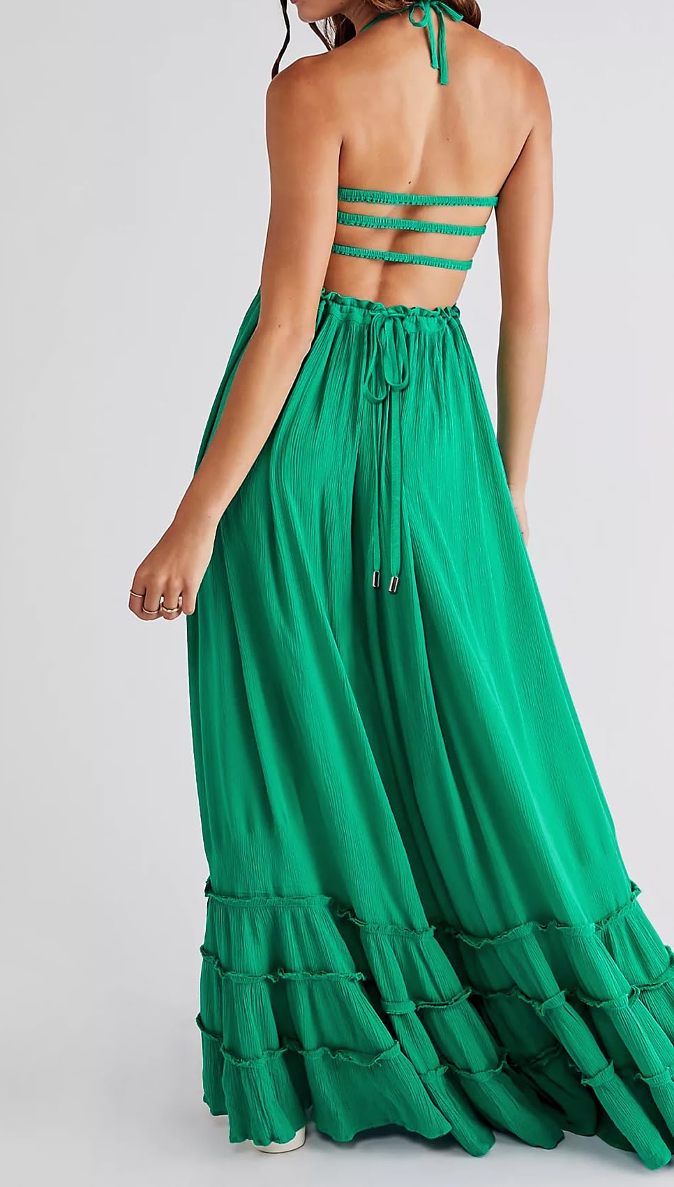 R.Vivimos Womens Summer Boho Sexy Backless Long Dresses
