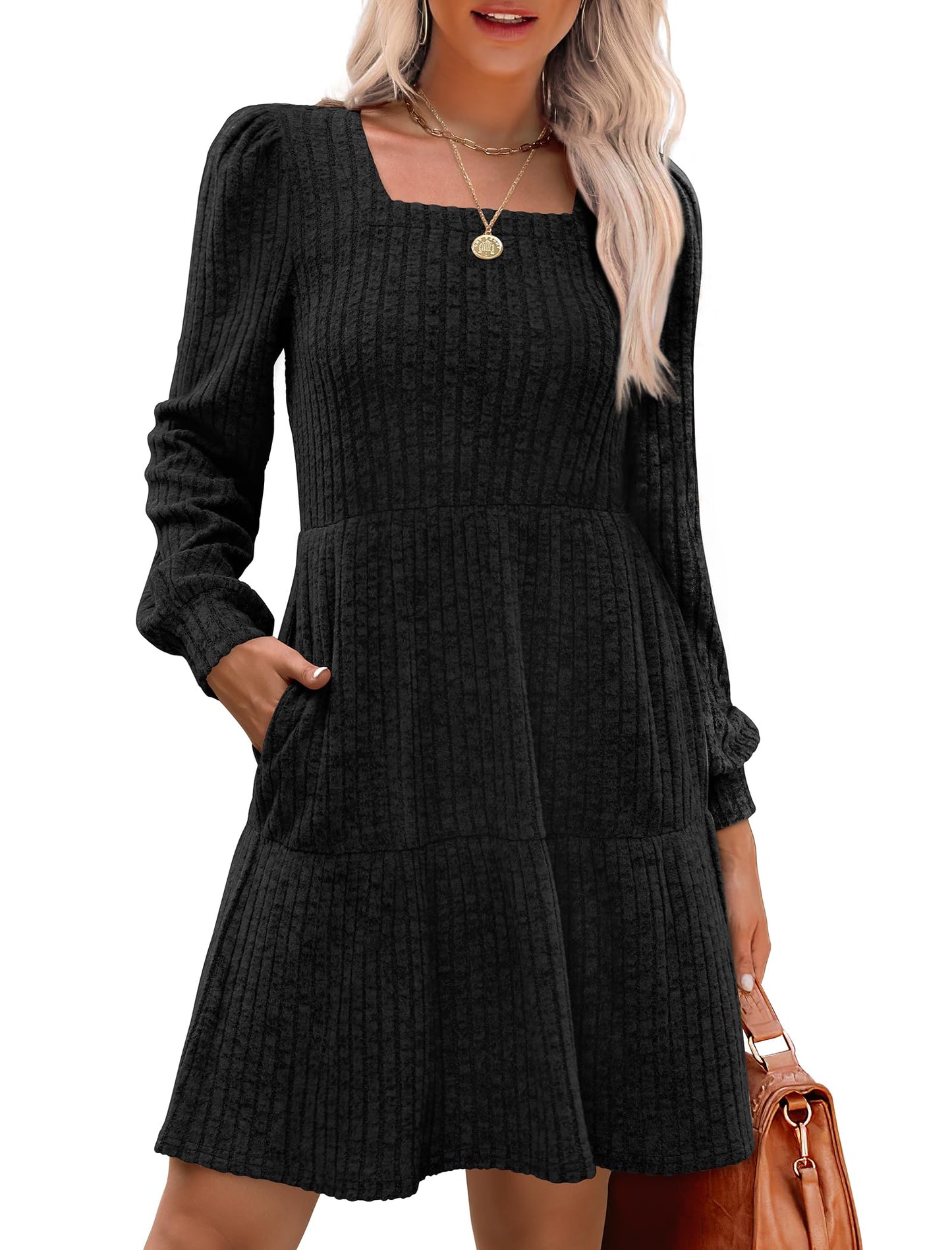 Casual Babydoll Sweater Dress