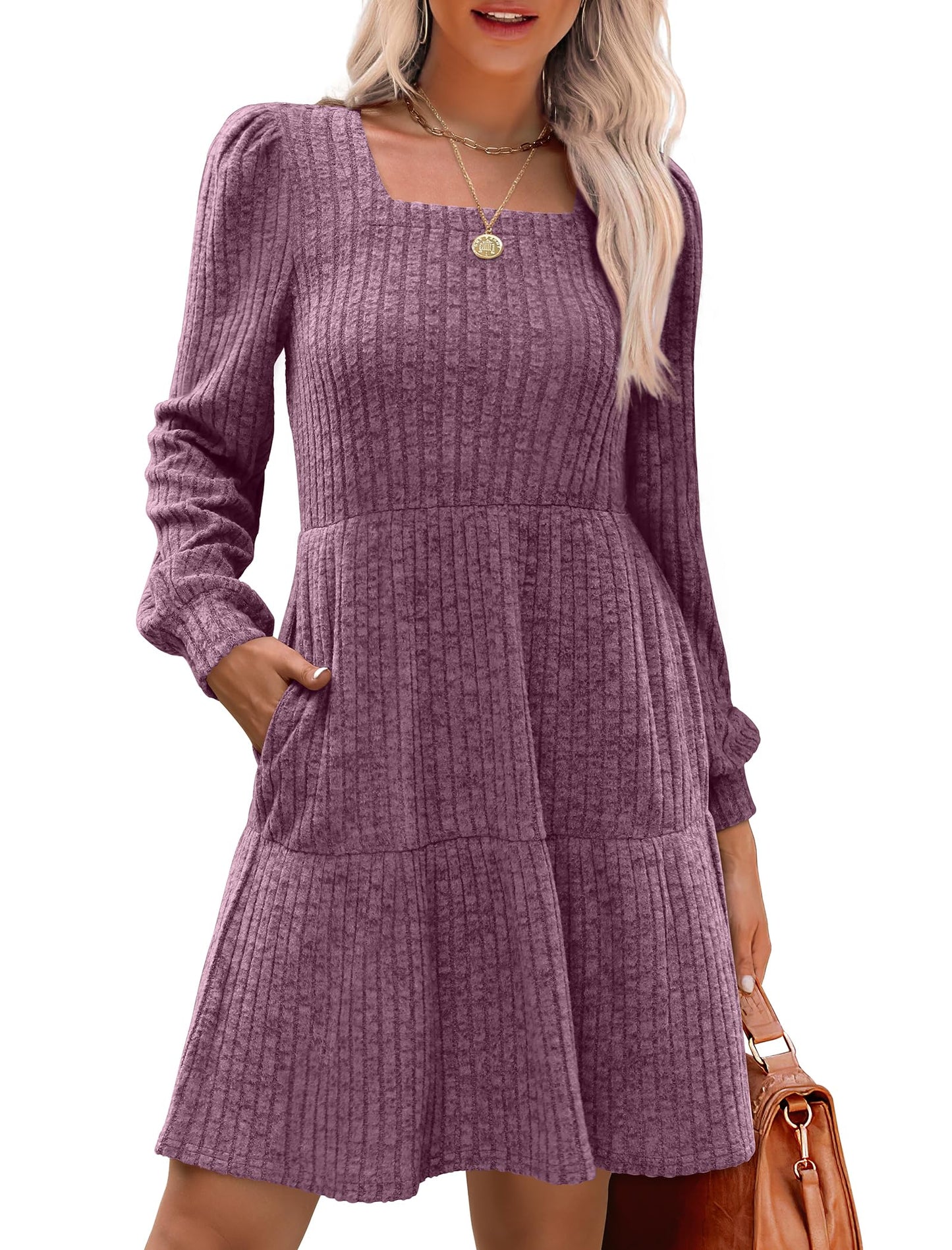 Casual Babydoll Sweater Dress