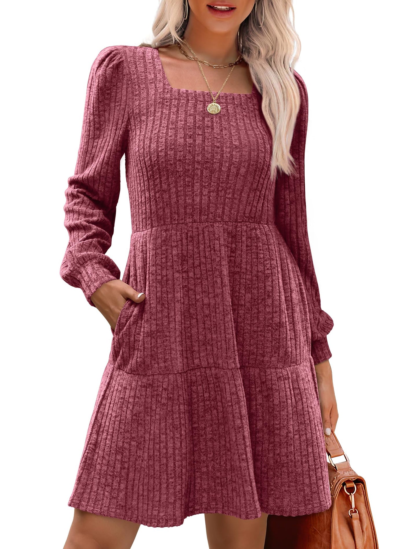 Casual Babydoll Sweater Dress