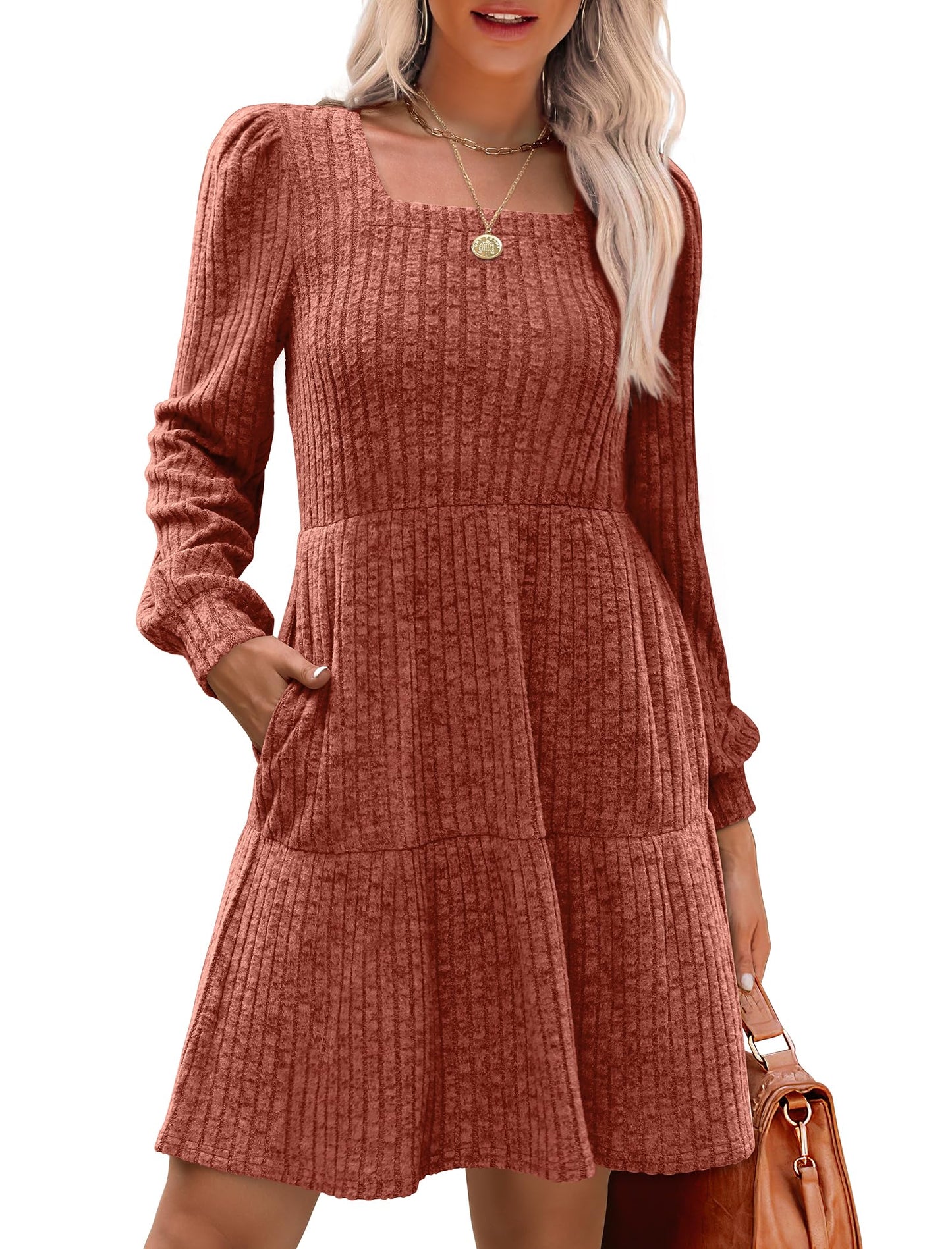 Casual Babydoll Sweater Dress