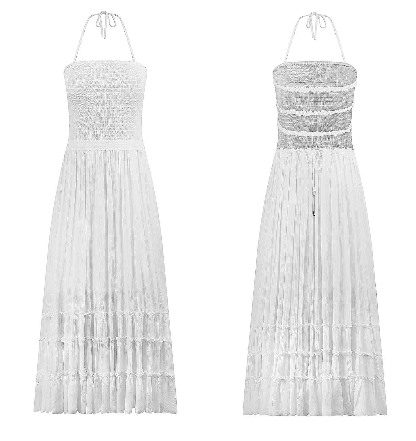 R.Vivimos Womens Summer Boho Sexy Backless Long Dresses