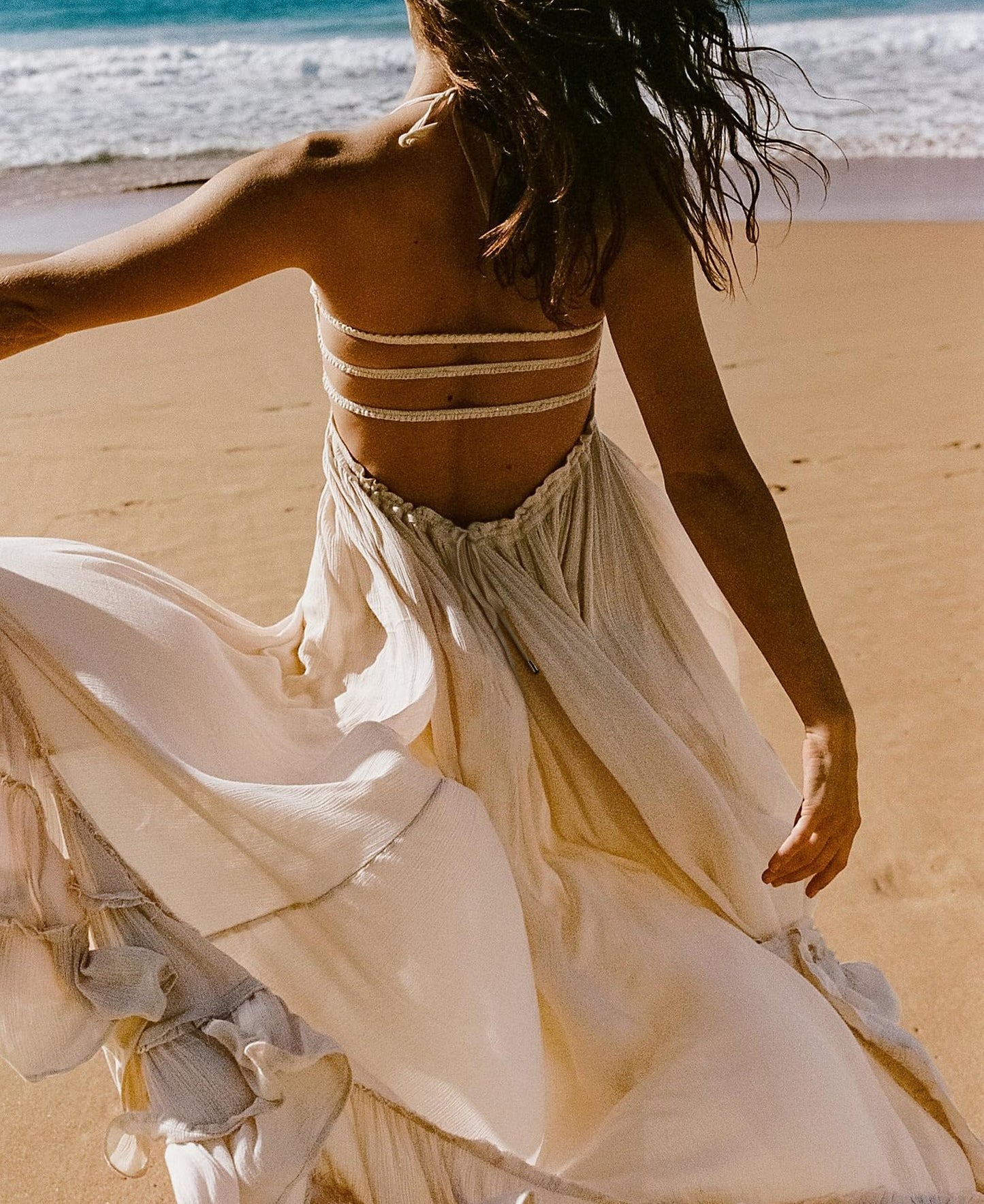 R.Vivimos Womens Summer Boho Sexy Backless Long Dresses