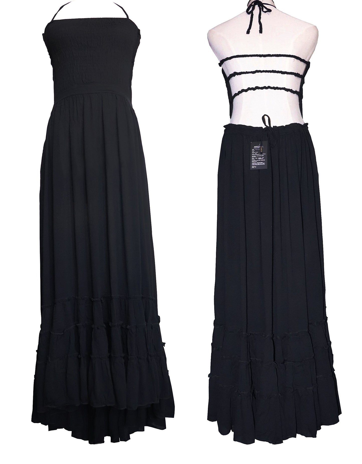 R.Vivimos Womens Summer Boho Sexy Backless Long Dresses