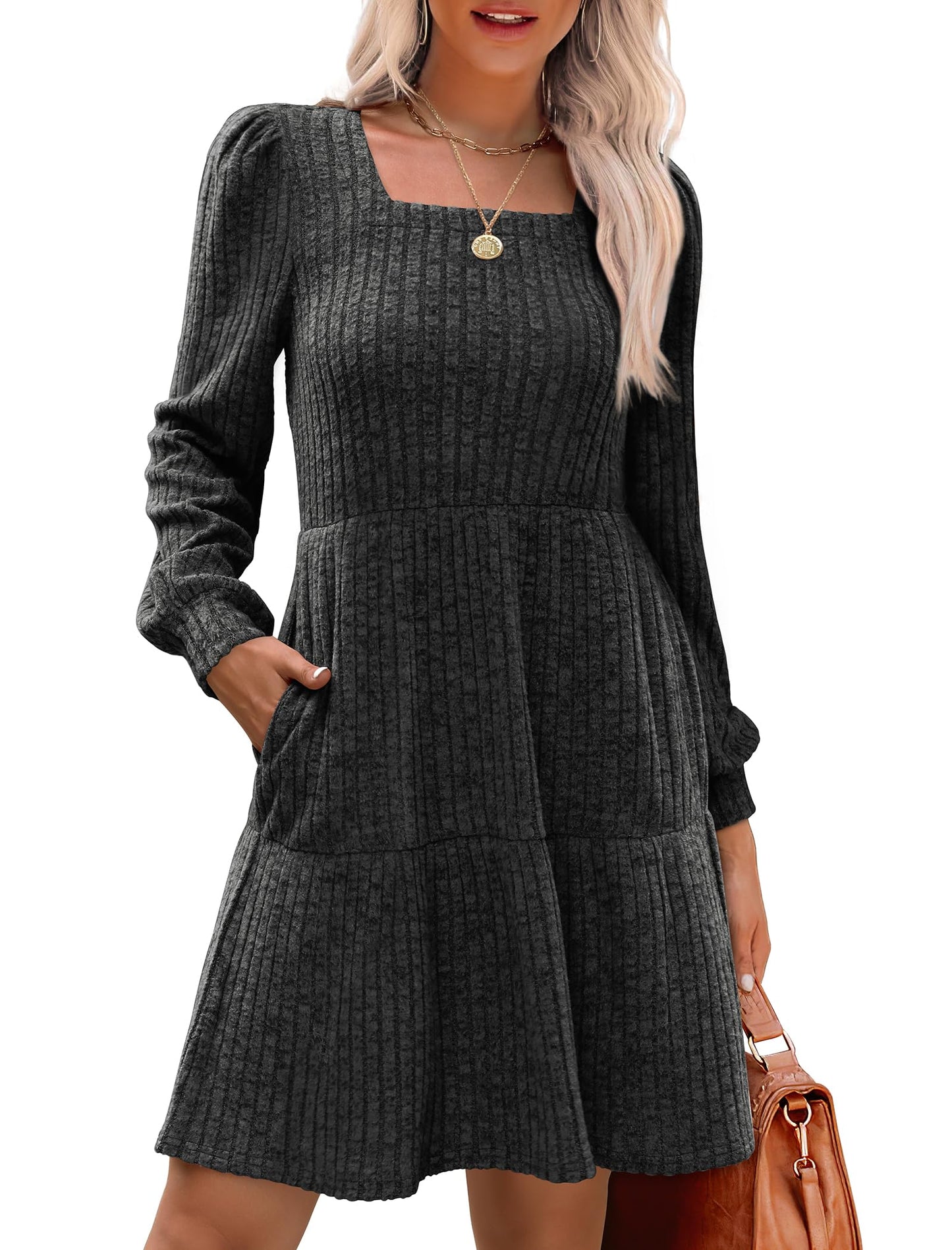 Casual Babydoll Sweater Dress