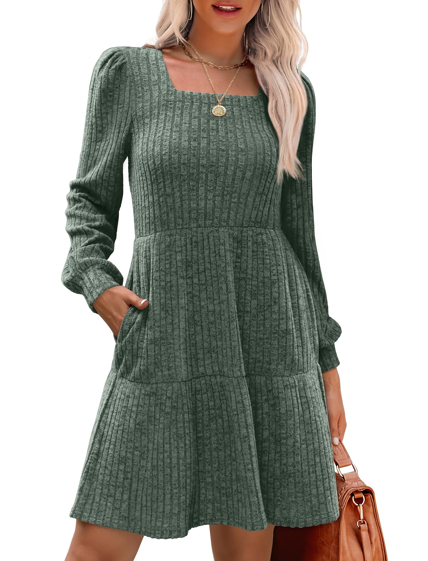 Casual Babydoll Sweater Dress