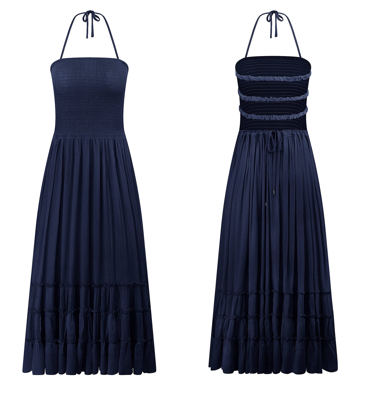R.Vivimos Womens Summer Boho Sexy Backless Long Dresses