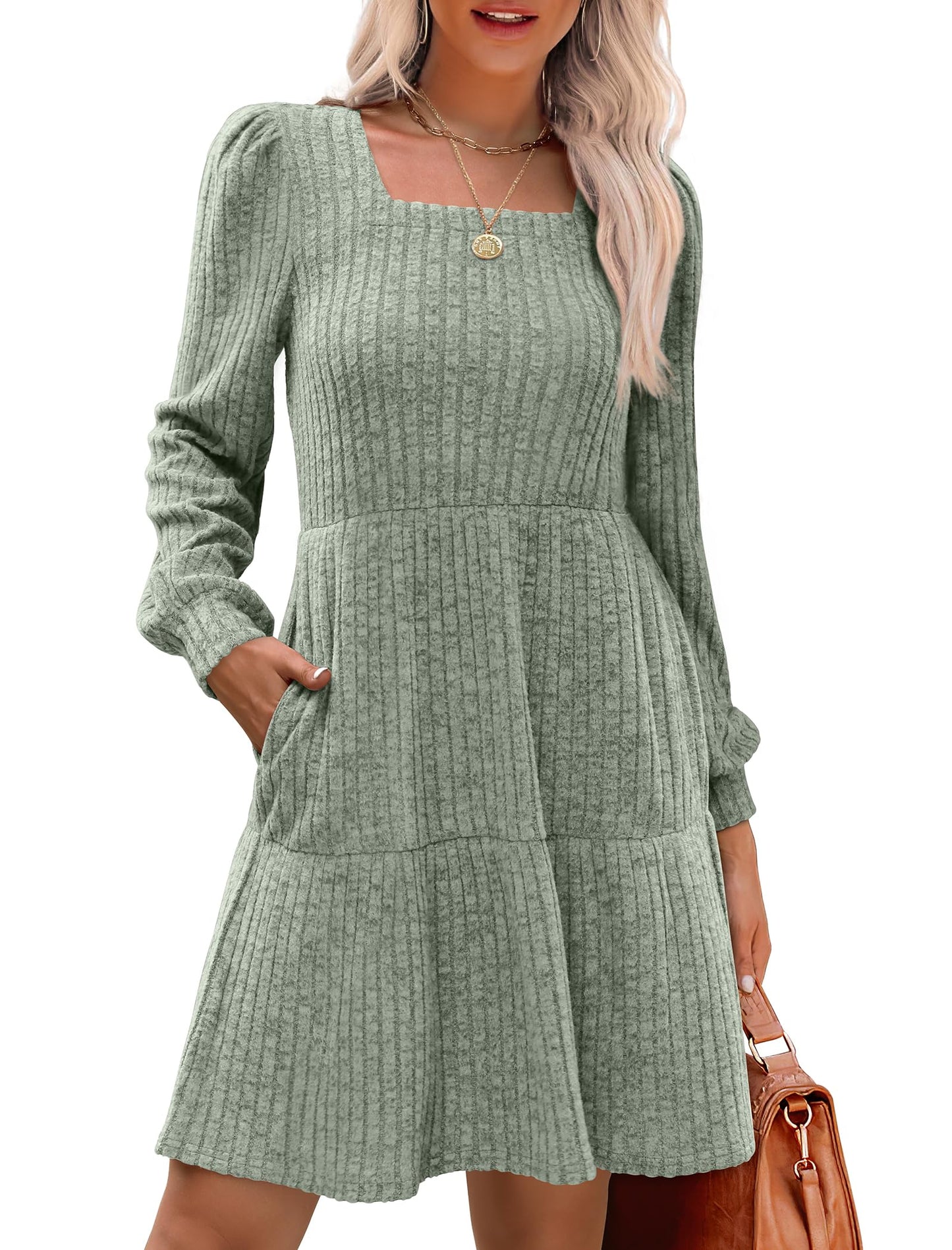 Casual Babydoll Sweater Dress