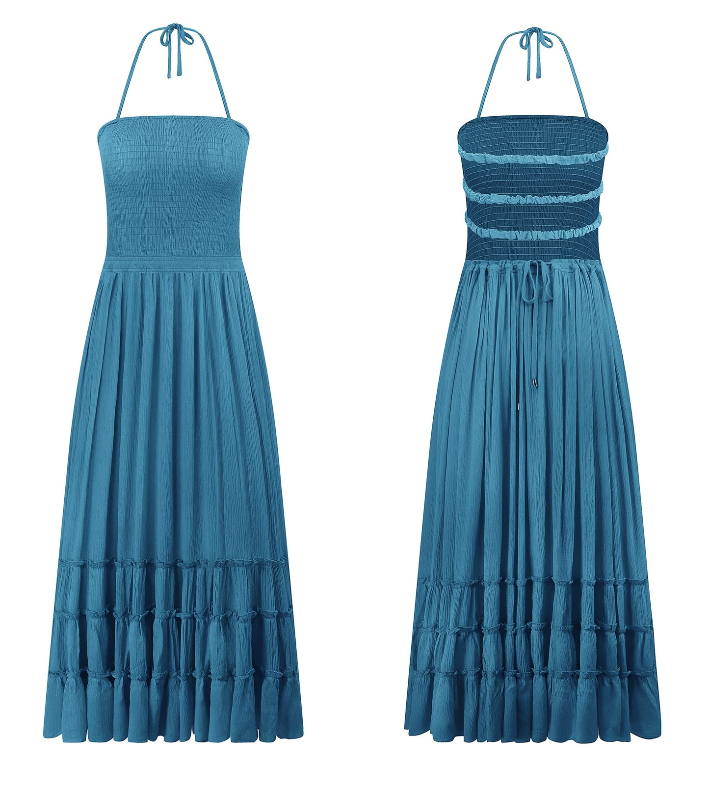 R.Vivimos Womens Summer Boho Sexy Backless Long Dresses