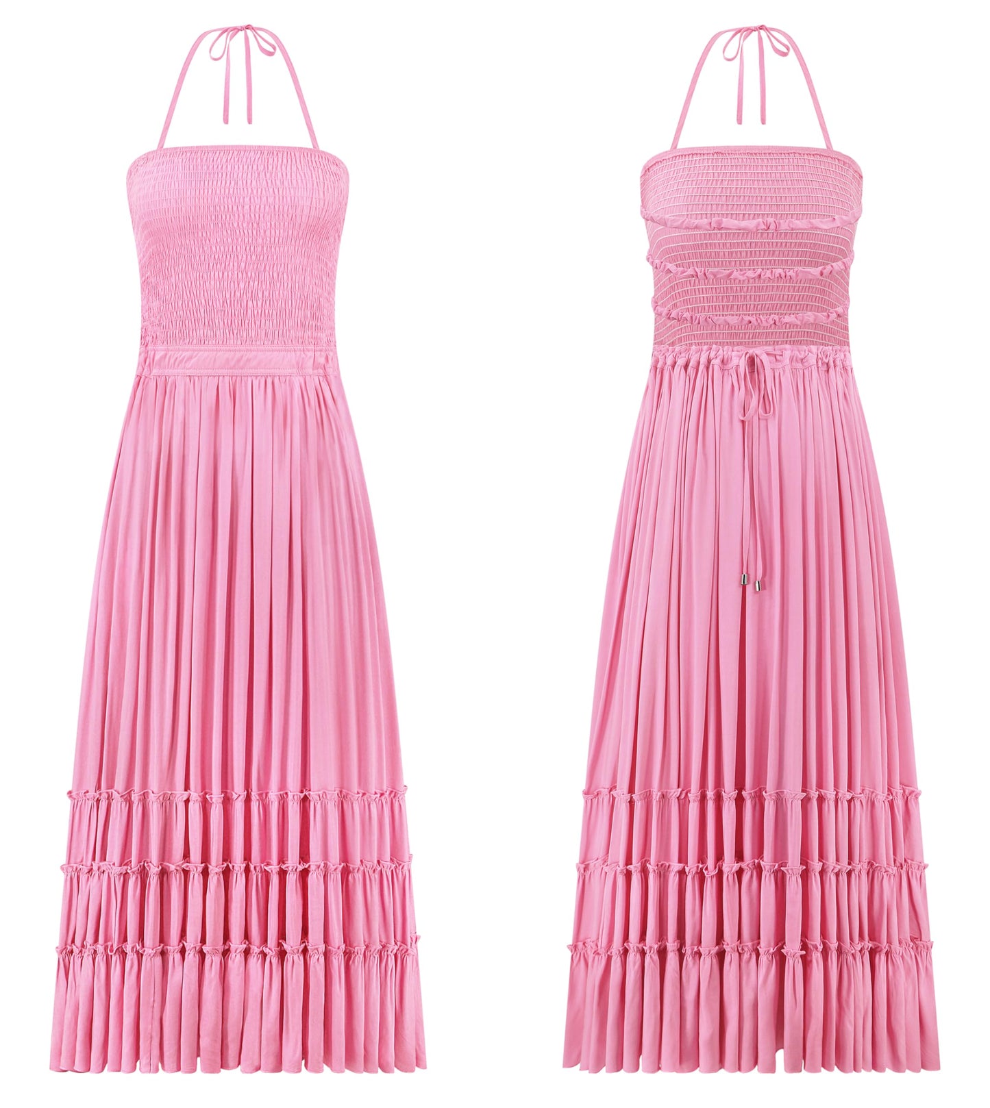 R.Vivimos Womens Summer Boho Sexy Backless Long Dresses
