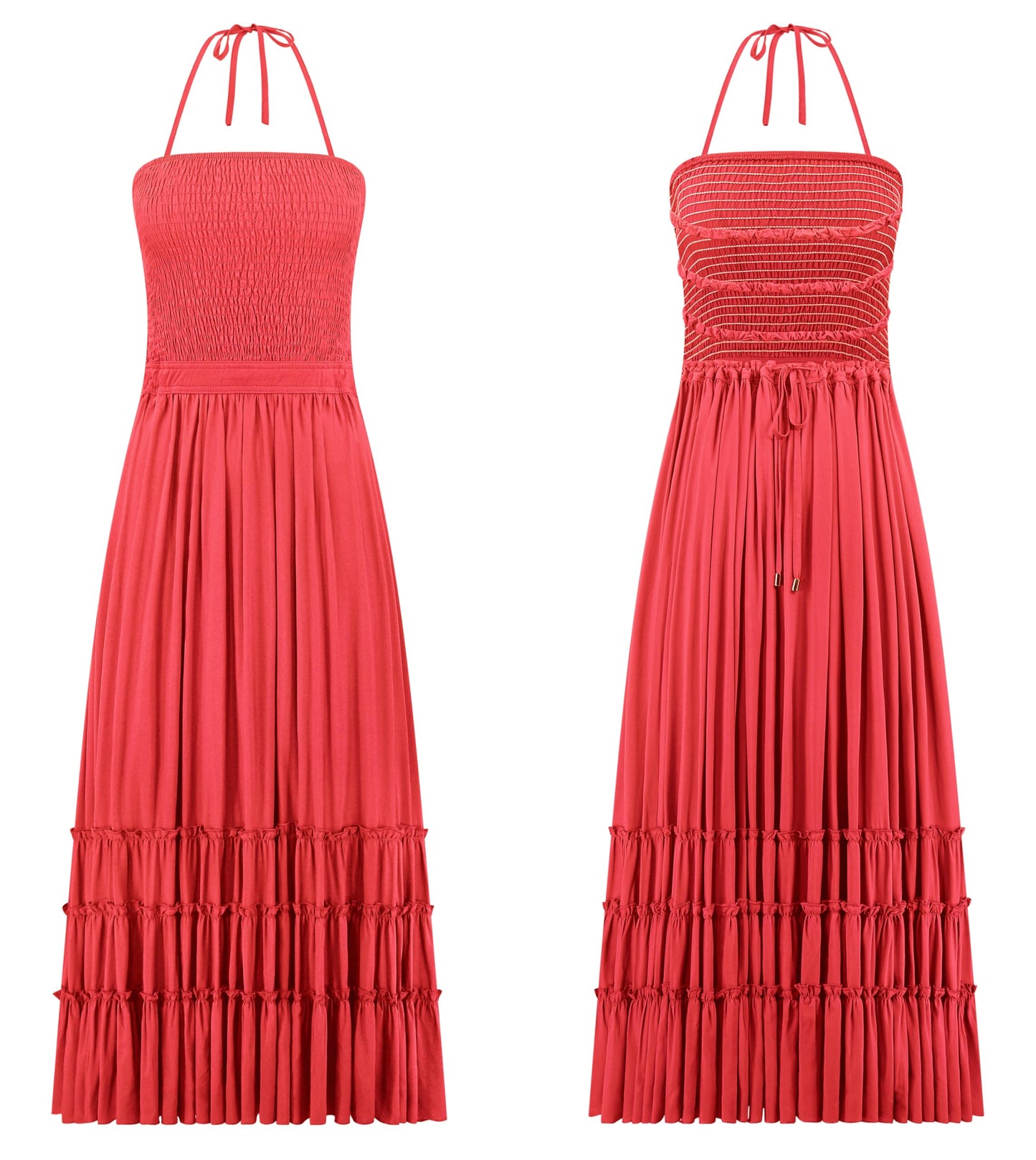 R.Vivimos Womens Summer Boho Sexy Backless Long Dresses