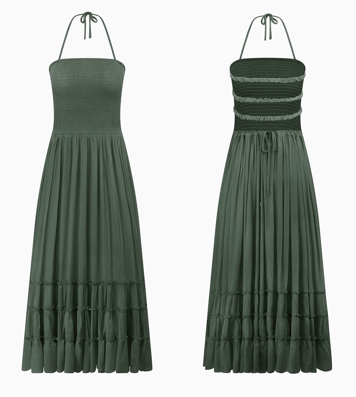 R.Vivimos Womens Summer Boho Sexy Backless Long Dresses